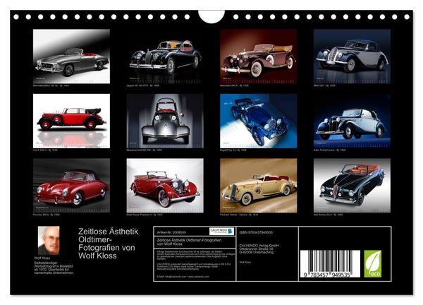 Produktbild: Zeitlose &Auml;sthetik Oldtimer-Fotografien von Wolf Kloss (Wandkalender 2026 DIN A4 quer), CALVENDO Monatskalender