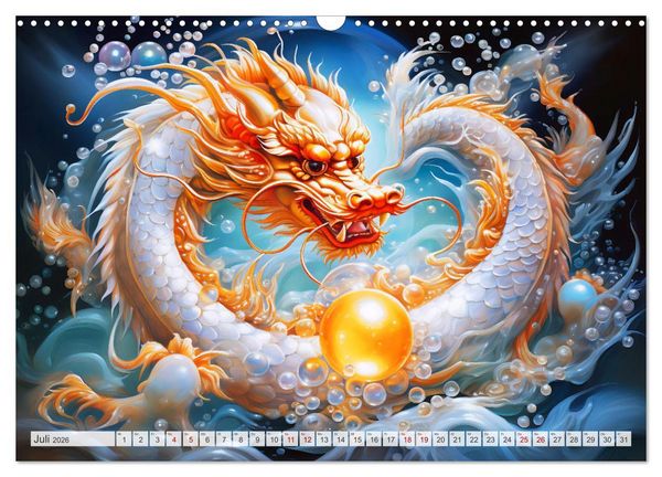 Produktbild: Jahr des Drachen - Im Stil des chinesischen Tierkreiszeichens (Wandkalender 2026 DIN A3 quer), CALVENDO Monatskalender