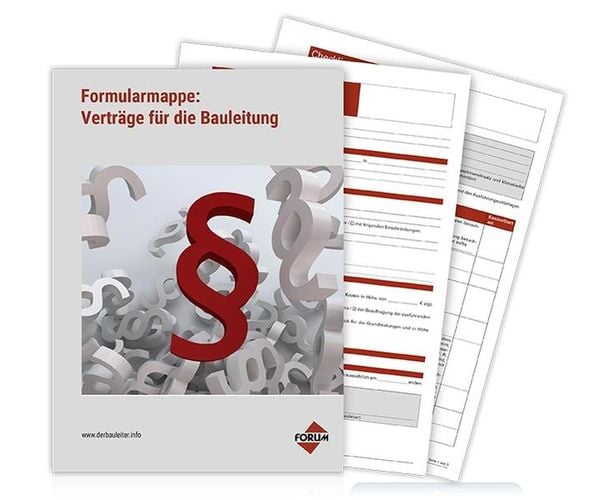 Produktbild: Formularmappe: Vertr&auml;ge f&uuml;r die Bauleitung