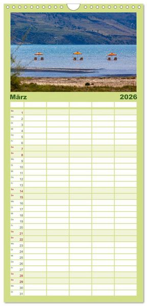 Produktbild: Familienplaner 2026 - Kefalonia Kleine Juwelen im Ionischen Meer mit 5 Spalten (Wandkalender, 21 x 45 cm) CALVENDO