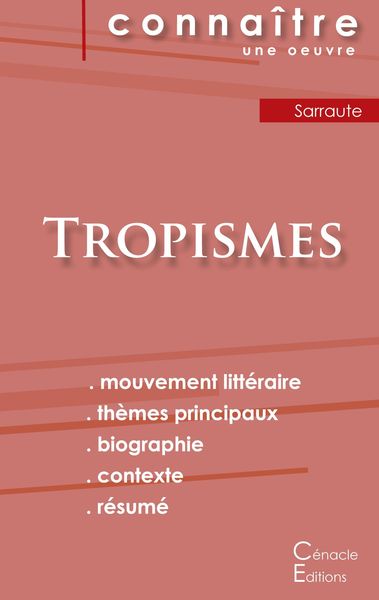 Produktbild: Fiche de lecture Tropismes de Nathalie Sarraute (Analyse litt&eacute;raire de r&eacute;f&eacute;rence et r&eacute;sum&eacute; complet)