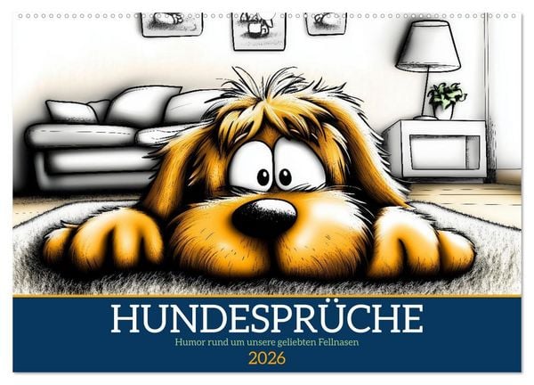 Produktbild: Hundespr&uuml;che (Wandkalender 2026 DIN A2 quer), CALVENDO Monatskalender