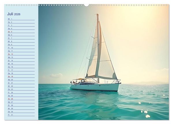 Produktbild: KI Aqua-Emotionen - Ein Jahr voller Wassersport (hochwertiger Premium Wandkalender 2026 DIN A2 quer), Kunstdruck in Hochglanz