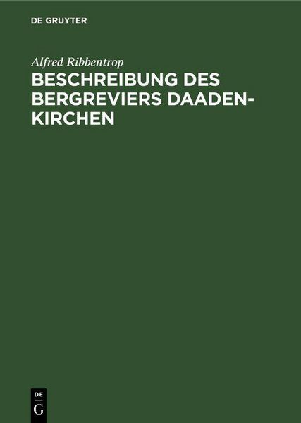 Produktbild: Beschreibung des Bergreviers Daaden-Kirchen