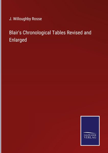 Produktbild: Blair's Chronological Tables Revised and Enlarged