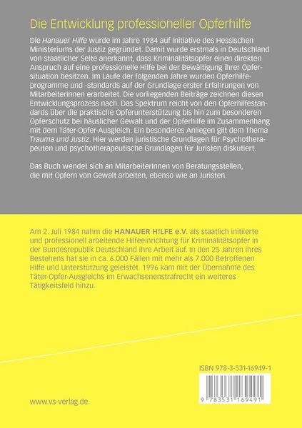 Produktbild: Die Entwicklung professioneller Opferhilfe