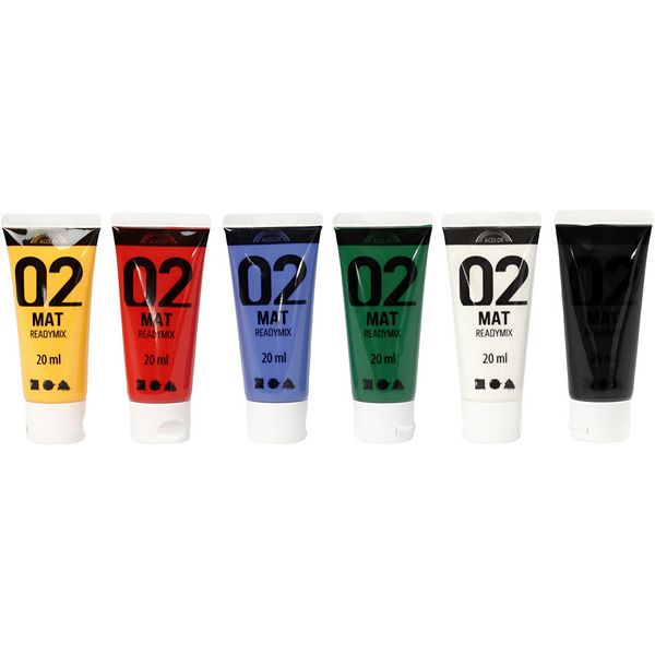 Produktbild: Creativ Company Acrylfarbe Matt, Standard-Farben, 6x20 ml