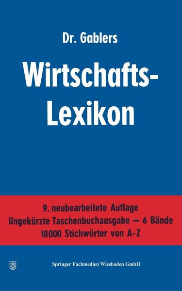 Produktbild: Dr. Gablers Wirtschafts-Lexikon
