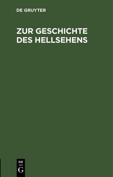 Produktbild: Zur Geschichte des Hellsehens