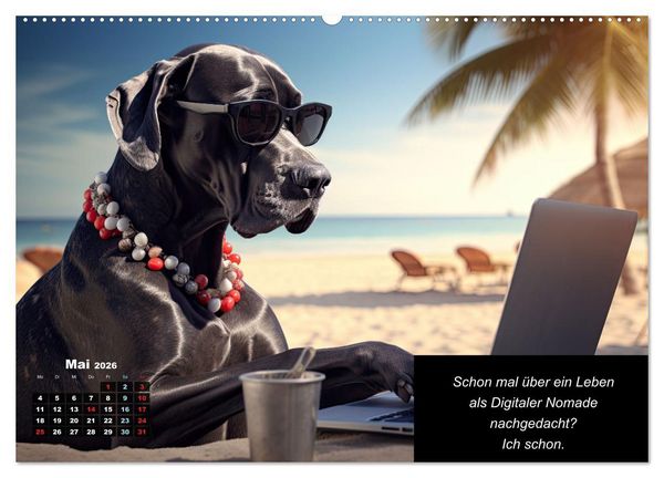 Produktbild: Der humoristische Dogge Kalender (Wandkalender 2026 DIN A2 quer), CALVENDO Monatskalender