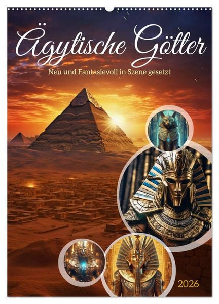Produktbild: &Auml;gytische G&ouml;tter (Wandkalender 2026 DIN A2 hoch), CALVENDO Monatskalender