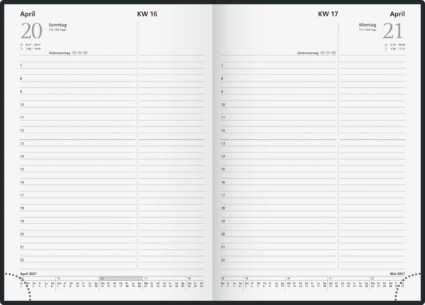 Produktbild: Buchkalender Mod. Chefplaner 2027, A5, Kunststoff, dunkelblau