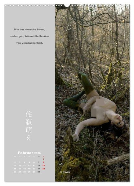 Produktbild: wabi sabi moe &mdash; bewundernswert verg&auml;nglich erotisch &mdash; Akt/Bodypainting (hochwertiger Premium Wandkalender 2026 DIN A2 hoch), Kunstdruck in Hochglanz
