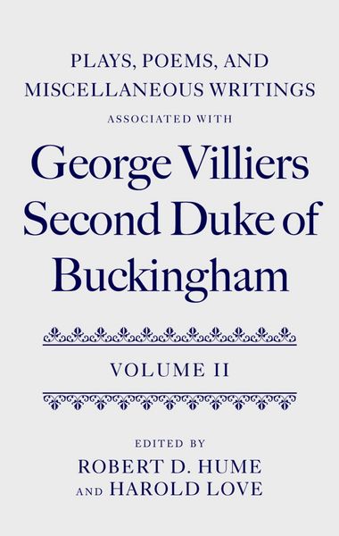 Produktbild: Plays, Poems, and Miscellaneous Writings associated with George Villiers, Second Duke of Buckingham