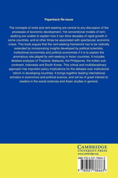 Produktbild: Rents, Rent-Seeking and Economic Development