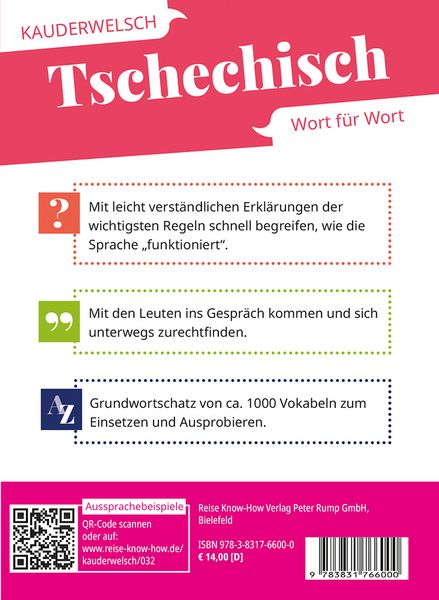 Produktbild: Reise Know-How Sprachf&uuml;hrer Tschechisch - Wort f&uuml;r Wort