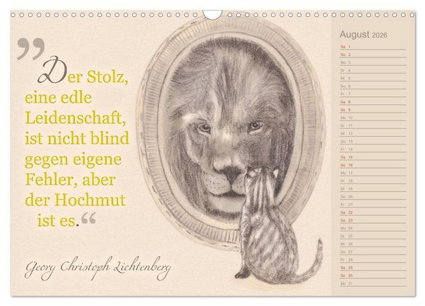 Produktbild: Von Katzen lernen (Wandkalender 2026 DIN A3 quer), CALVENDO Monatskalender