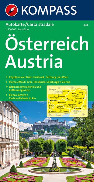KOMPASS Autokarte Österreich 1:300.000