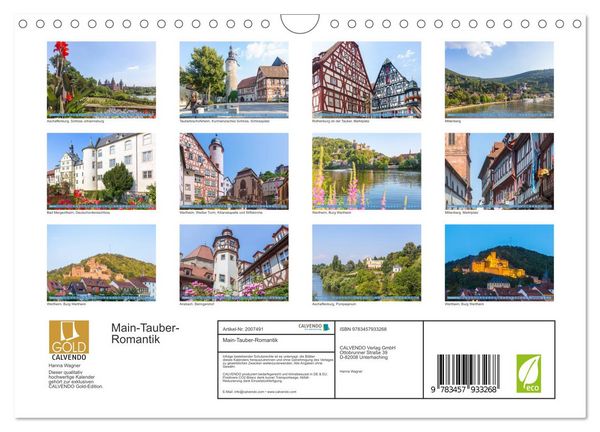 Produktbild: Main-Tauber-Romantik (Wandkalender 2026 DIN A4 quer), CALVENDO Monatskalender