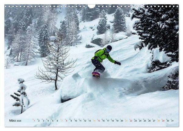 Produktbild: Snowboarden - ein St&uuml;ck Freiheit (Wandkalender 2026 DIN A3 quer), CALVENDO Monatskalender