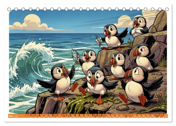 Produktbild: Papageientaucher - Comic (Tischkalender 2027 DIN A5 quer), CALVENDO Monatskalender