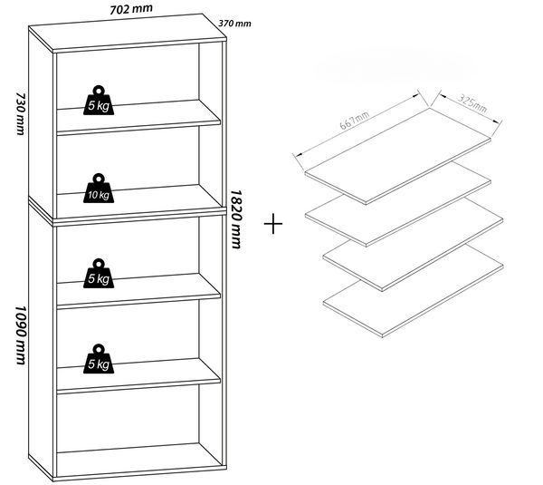 Produktbild: XXL Holz Gro&szlig;er Schuhschrank Schuhregal Lona 9
