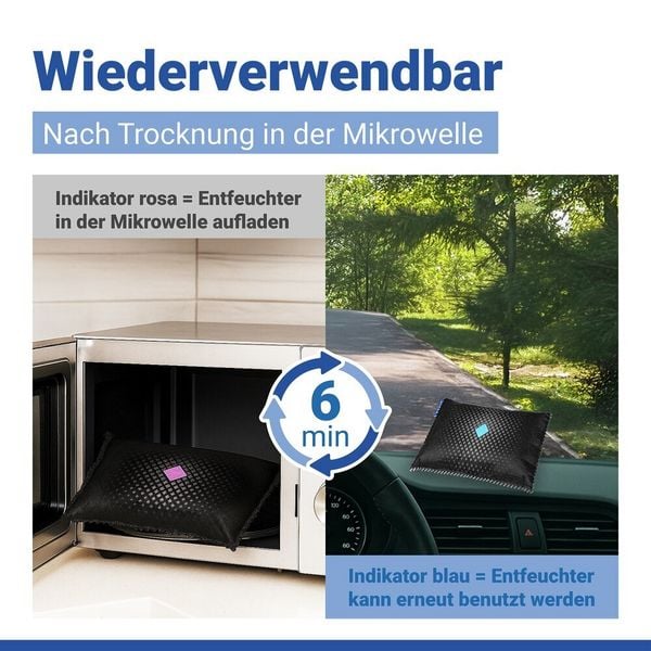 Produktbild: Auto-Entfeuchter 350 g, 3er Set, wiederverwendbar