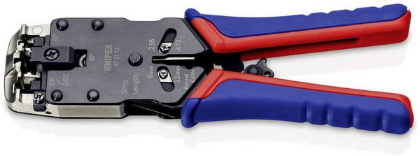 Produktbild: Knipex 97 51 12 97 51 12 D1 Crimpzange Modularstecker (Westernstecker) RJ10, RJ11, RJ12, RJ45