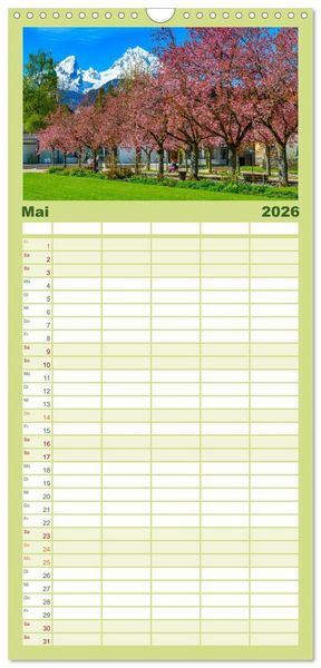 Produktbild: Familienplaner 2026 - Urlaub im Berchtesgadener Land mit 5 Spalten (Wandkalender, 21 x 45 cm) CALVENDO