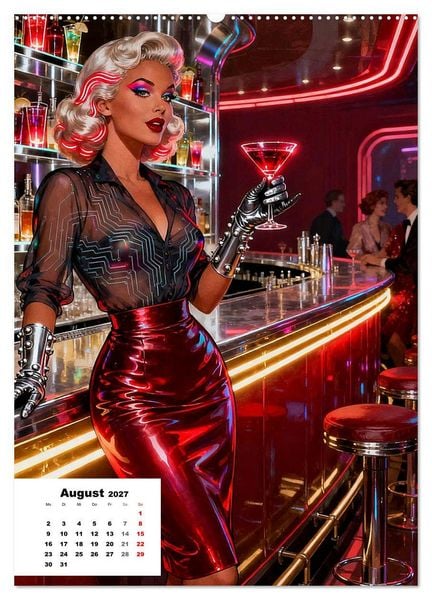Produktbild: Neon-Girls (hochwertiger Premium Wandkalender 2027 DIN A2 hoch), Kunstdruck in Hochglanz