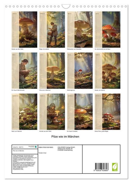 Produktbild: Pilze wie im M&auml;rchen (Wandkalender 2027 DIN A3 hoch), CALVENDO Monatskalender