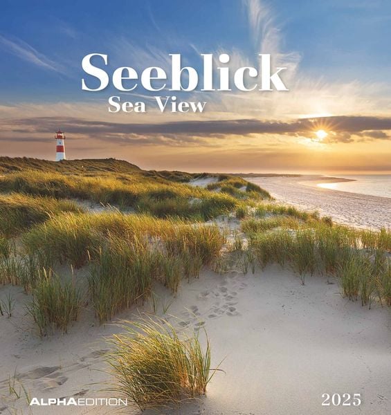 Seeblick 2025 - Postkartenkalender 16x17 cm - Sea View - zum Aufstellen oder Aufhängen - Monatskalendarium - Gadget - Mi