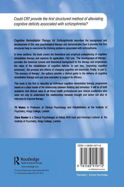 Produktbild: Cognitive Remediation Therapy for Schizophrenia