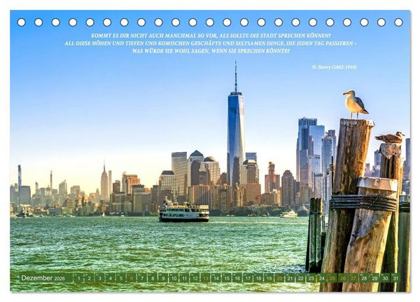 Produktbild: New York Ansichten - Literaturkalender (Tischkalender 2026 DIN A5 quer), CALVENDO Monatskalender