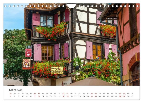 Produktbild: Els&auml;sser Weinstra&szlig;e, malerische D&ouml;rfer in idyllischer Landschaft (Wandkalender 2026 DIN A4 quer), CALVENDO Monatskalender