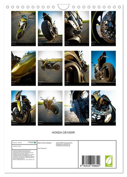 Produktbild: HONDA CB1000R (Wandkalender 2026 DIN A4 hoch), CALVENDO Monatskalender