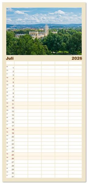 Produktbild: Familienplaner 2026 - Kassel - wundersch&ouml;ne Stadt in Nordhessen mit 5 Spalten (Wandkalender, 21 x 45 cm) CALVENDO