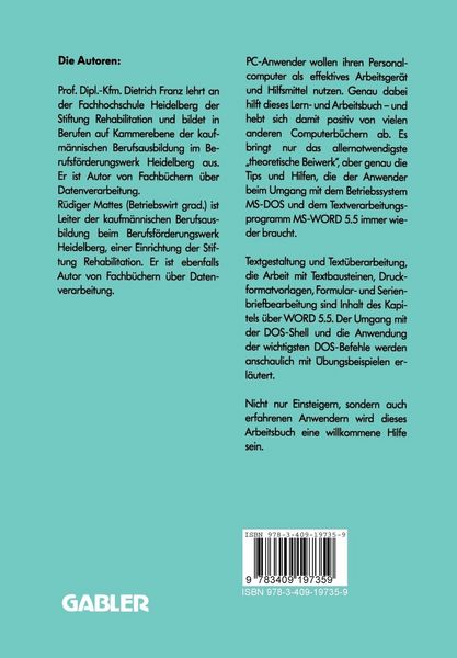 Produktbild: Das Wichtigste zu WORD 5.5 unter MS-DOS 5.0