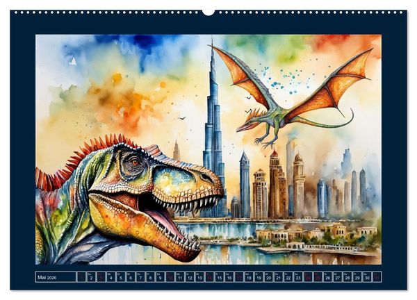 Produktbild: Dinosaurier erobern die Welt zur&uuml;ck (hochwertiger Premium Wandkalender 2026 DIN A2 quer), Kunstdruck in Hochglanz