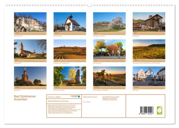 Produktbild: Bad D&uuml;rkheimer Ansichten (hochwertiger Premium Wandkalender 2026 DIN A2 quer), Kunstdruck in Hochglanz
