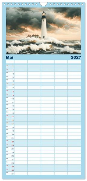 Produktbild: Familienplaner 2027 - Wellenw&auml;chter mit 5 Spalten (Wandkalender, 21 x 45 cm) CALVENDO