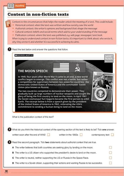 Produktbild: KS3 Year 9 English Targeted Practice Workbook with answers.