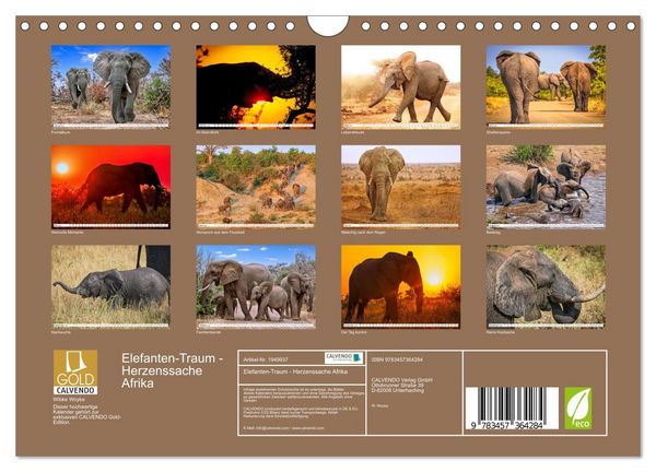 Produktbild: Elefanten-Traum - Herzenssache Afrika (Wandkalender 2026 DIN A4 quer), CALVENDO Monatskalender