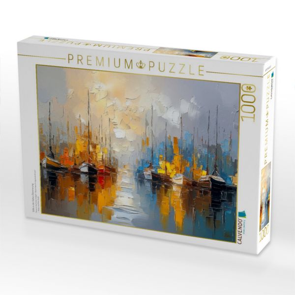 Produktbild: CALVENDO Puzzle Stille in der Hafen-D&auml;mmerung | 1000 Teile Lege-Gr&ouml;&szlig;e 64x48cm Foto-Puzzle f&uuml;r gl&uuml;ckliche Stunden
