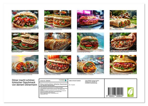 Produktbild: D&ouml;ner macht sch&ouml;ner, t&uuml;rkischer Geschmack von deinem D&ouml;nermann (Wandkalender 2026 DIN A4 quer), CALVENDO Monatskalender