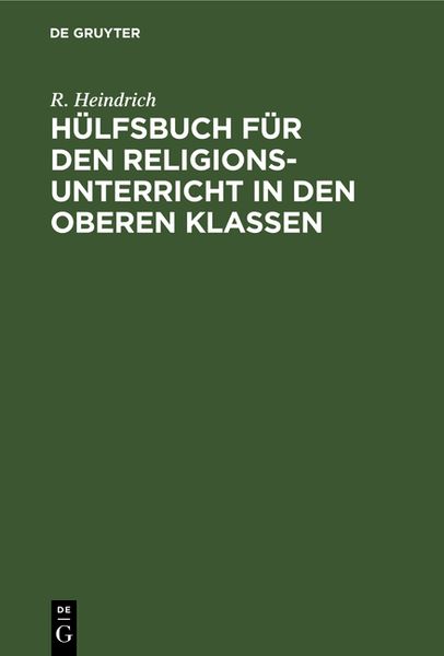 Produktbild: H&uuml;lfsbuch f&uuml;r den Religionsunterricht in den oberen Klassen