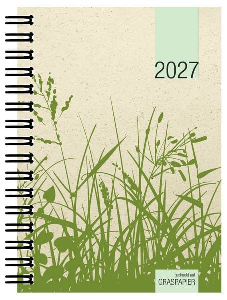 Produktbild: Taschenkalender 1W/2S Graspapier 2027