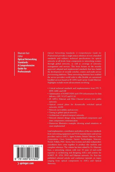 Produktbild: Optical Networking Standards: A Comprehensive Guide for Professionals