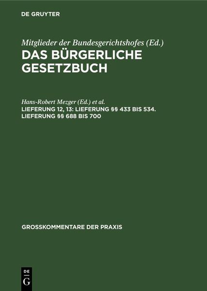 Produktbild: Lieferung &sect;&sect; 433 bis 534. Lieferung &sect;&sect; 688 bis 700