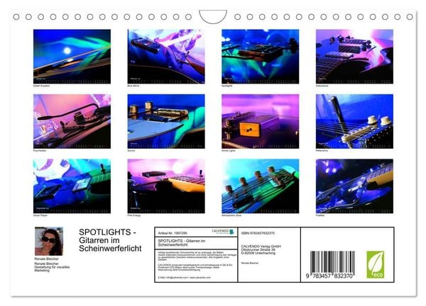 Produktbild: SPOTLIGHTS - Gitarren im Scheinwerferlicht (Wandkalender 2026 DIN A4 quer), CALVENDO Monatskalender
